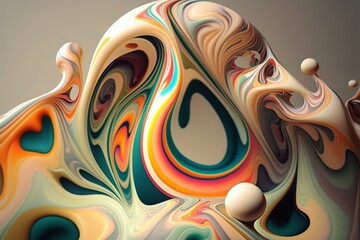 The Art of Marbling: A Colorful Display of Fluid Patterns - Generative AI