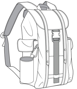 recommend clip art: mountain bag traveling adventure trekking backpack flat sketch vector illustration technical cad drawing template