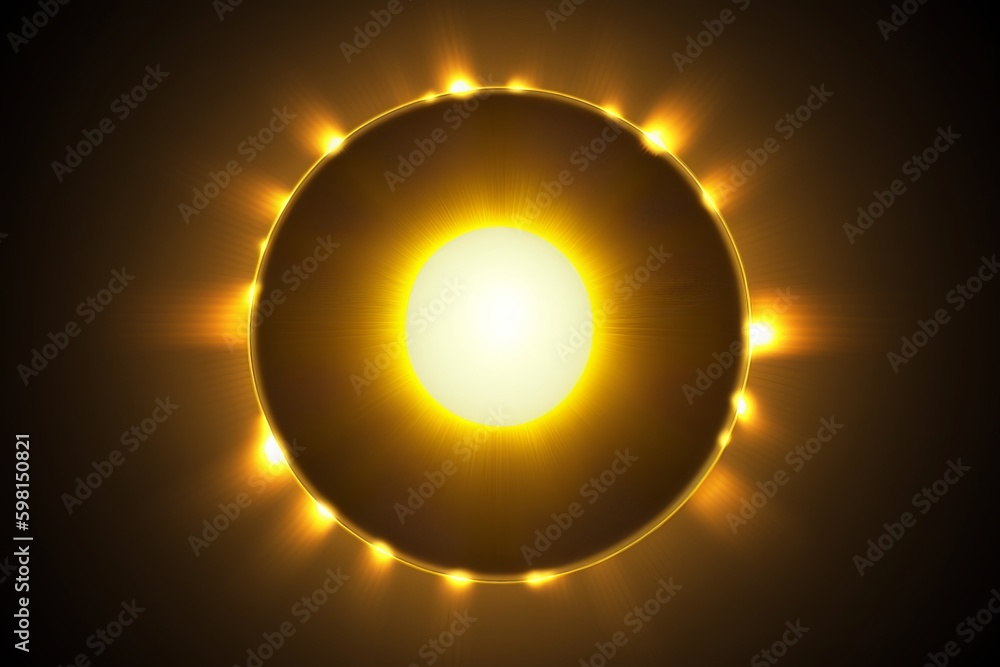 Poster realistic optical yellow lens flare effect - perfect for text effects - generative ai