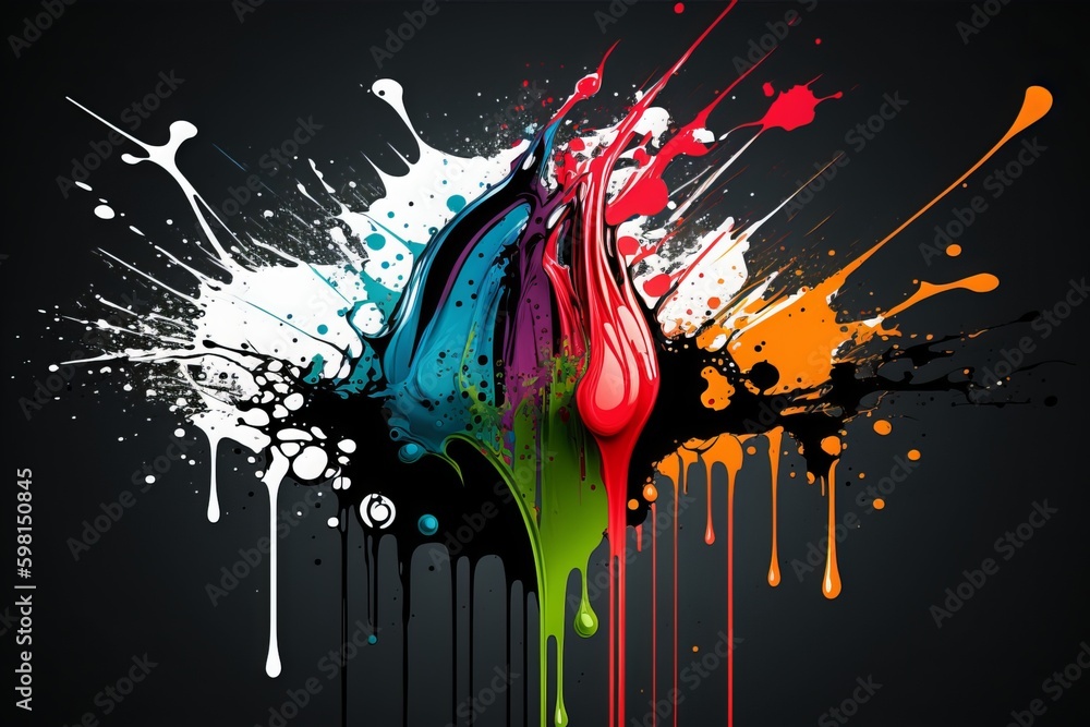 Poster creating art: paint splatter drip and splash techniques - generative ai