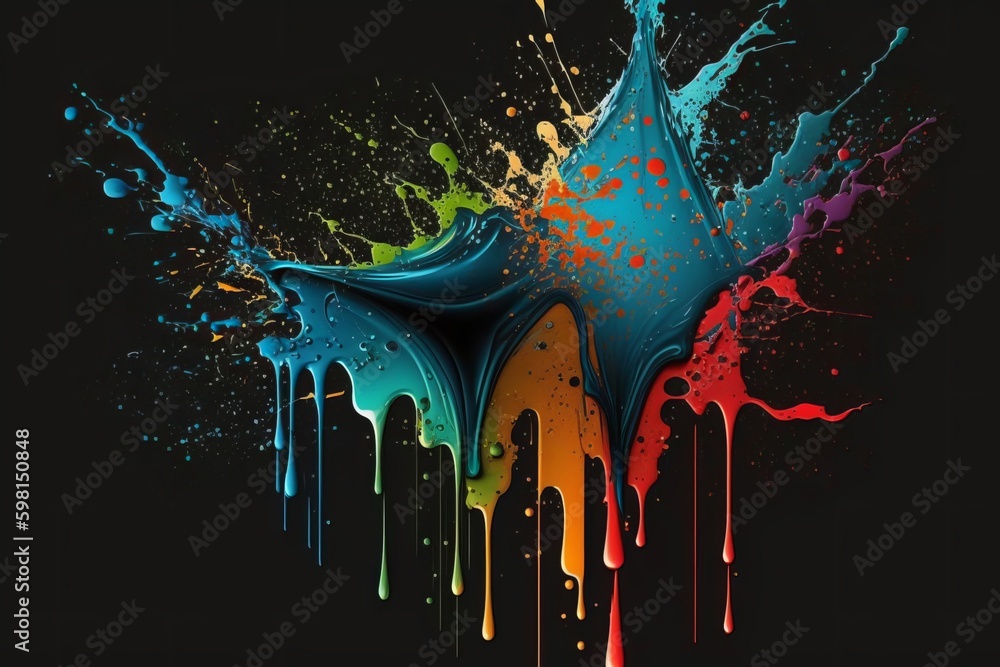 Poster creating art with paint splatter drip and splash - generative ai