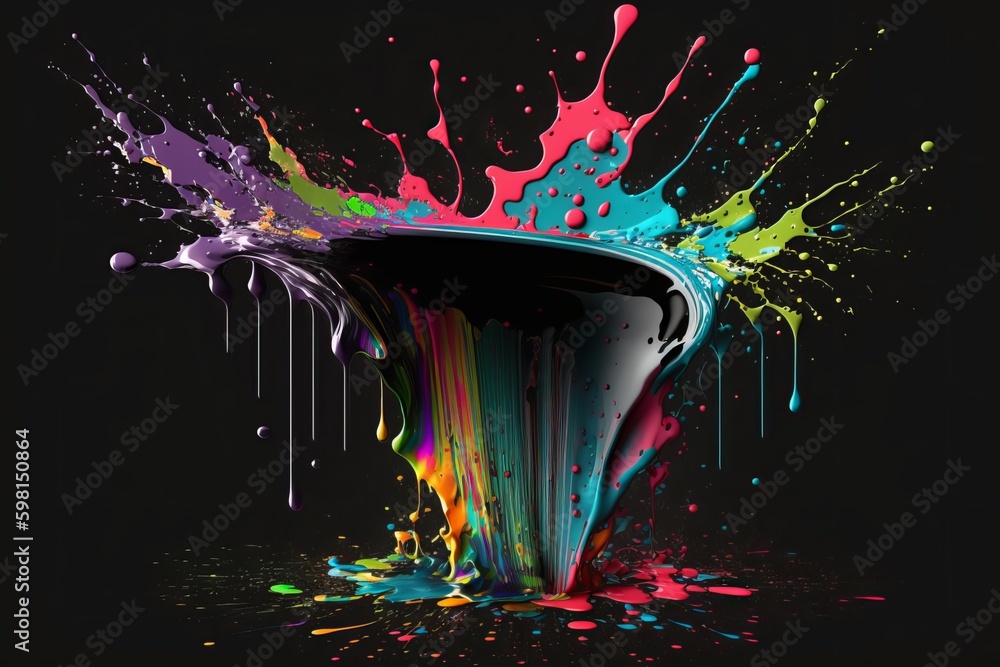 Poster Paint Splatter Drip and Splash - Generative AI