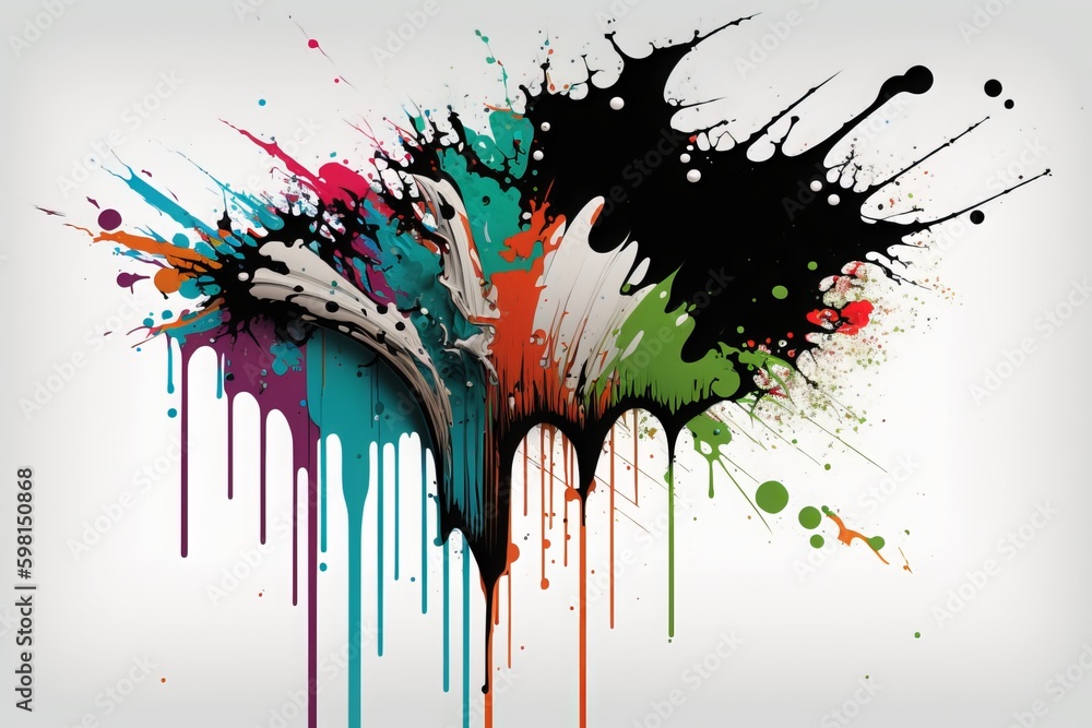 Poster creating art: paint splatter drip and splash - generative ai