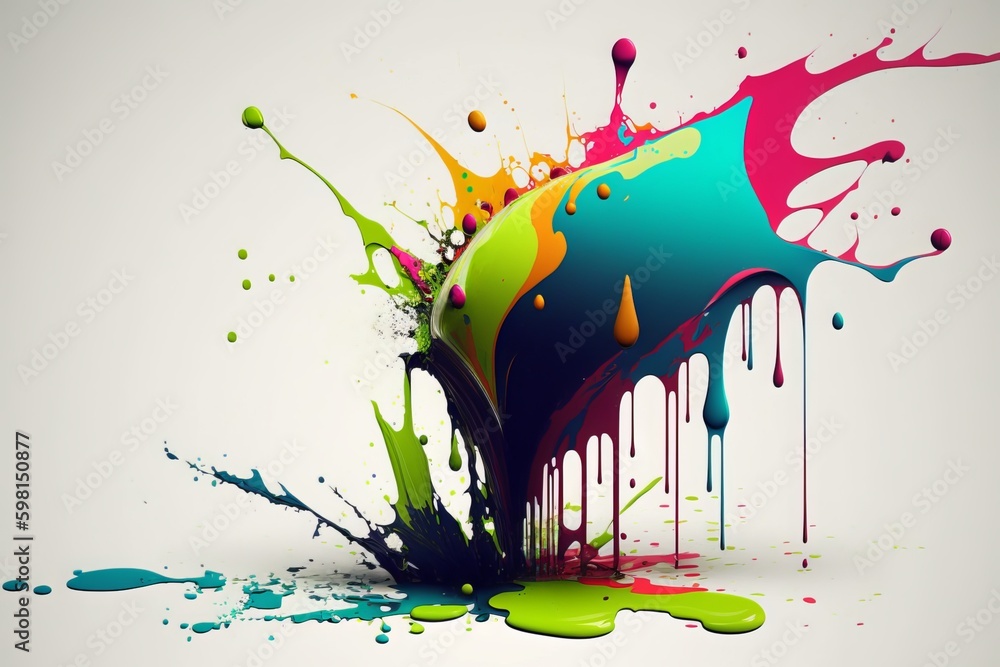 Poster creative paint splatters: drips and splashes - generative ai