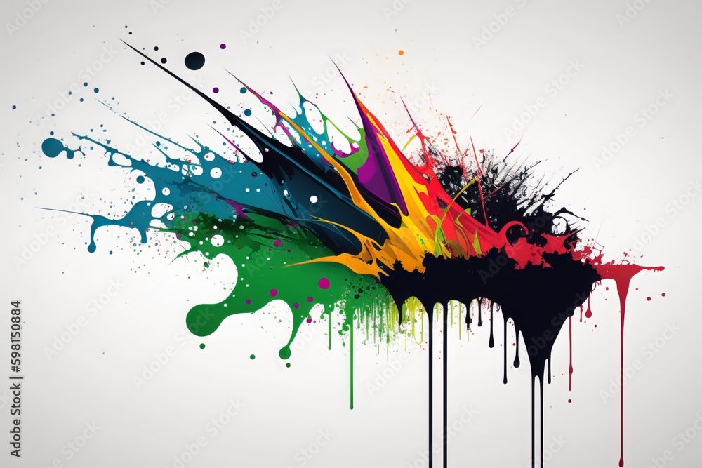 Poster creating art with paint splatter techniques - generative ai