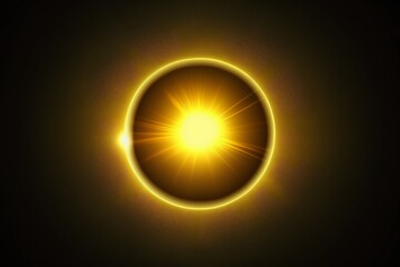 Naklejka premium Realistic Optical Yellow Lens Flare Effect - Generative AI
