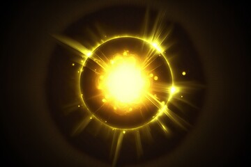 Realistic Optical Yellow Lens Flare Effect for Stunning Text Effects - Generative AI
