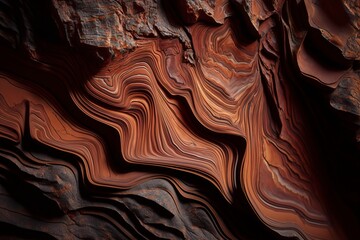 Reddish Rock Surface Texture: A Top View - Generative AI