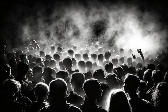 Electric Atmosphere: A Rock Concert Crowd's Euphoria - Generative AI