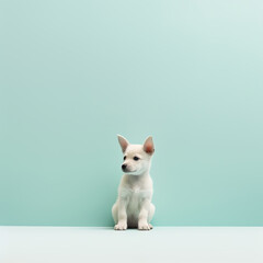 Cute dog. Set of funny pet animals isolated on colorful background. Generative AI.