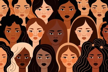 Celebrating Women's Diversity: Faces of Different Ethnicities on Women's Day