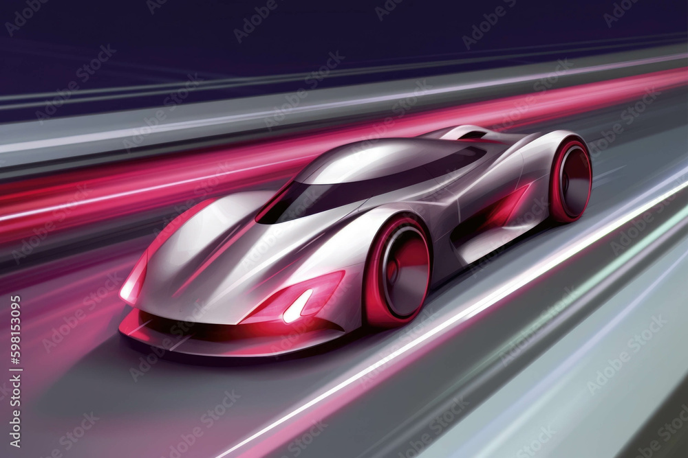 Poster a sleek and powerful vehicle crosses the finishing line in a blur of speed capturing the win. speed 
