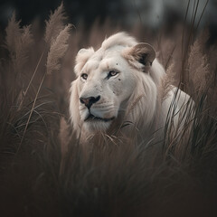 White Lion in the Reeds
