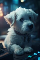 Cute gaming Puppy