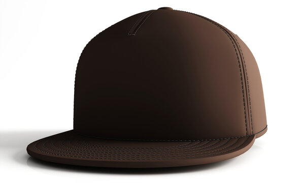 Images of black baseball cap isolated on white background. 3d rendering.