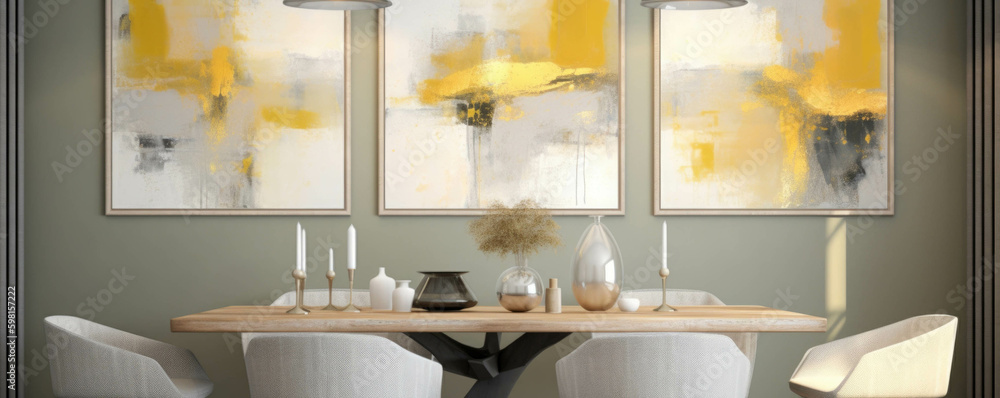 Poster bright and cheerful the combination of two colors and a white frame brings out the best in minimalis