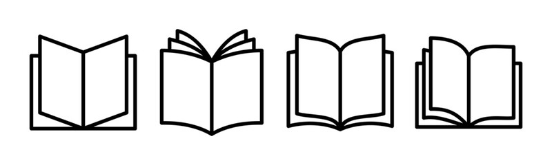 Book icon vector illustration. open book sign and symbol. ebook icon