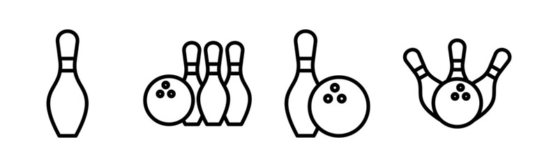 Bowling icon vector illustration. bowling ball and pin sign and symbol.