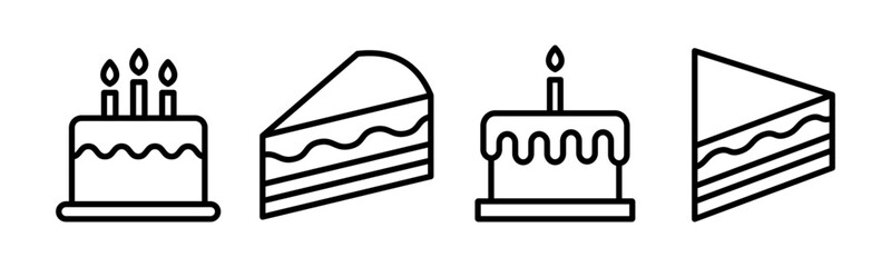 Cake icon vector illustration. Cake sign and symbol. Birthday cake icon