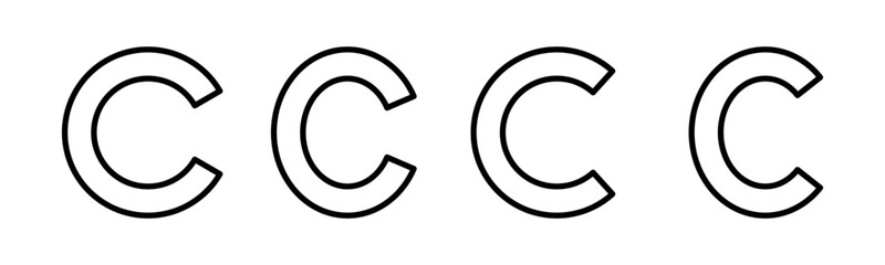 Copyright icon vector illustration. copyright sign and symbol