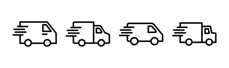 Delivery truck icon vector illustration. Delivery truck sign and symbol. Shipping fast delivery icon