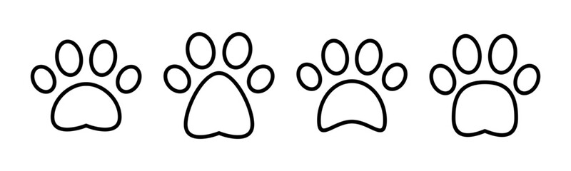 Paw icon vector illustration. paw print sign and symbol. dog or cat paw