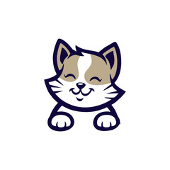 a cute cat illustration logo