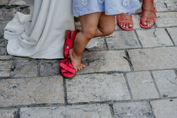 baby feet toes todler little boy girl mom holding baby barefoot 