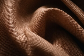 Fabric Brown Cloth Texture Silk Abstract Background Generative AI