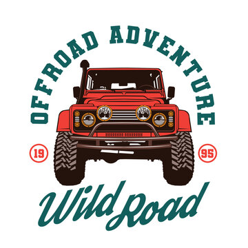 Offroad adventure vehicle vector illustration logo design, perfect for t shirt design and Adventure club logo
