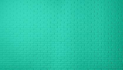 Texture of turquoise color brick wall as background