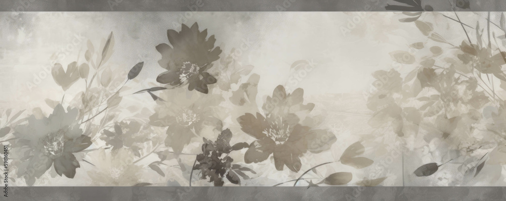 Poster an alluring embrace of nature lovingly crafted with carefully arranged foliage and dazzling flowers.