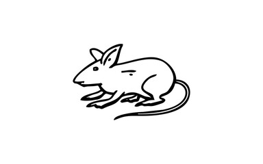 RATS Doodle art illustration with black and white style.