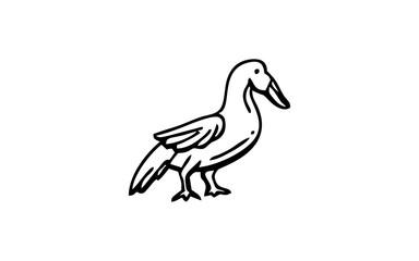 BIRD Doodle art illustration with black and white style.