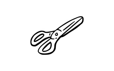 SCISSORS Doodle art illustration with black and white style.