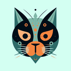 Get your paws on our stylish cat head logo. This flat design illustration is the purrfect way to showcase your feline flair