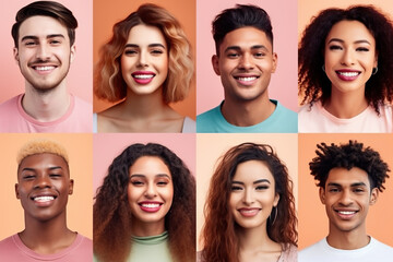 A group of people with different facial expressions