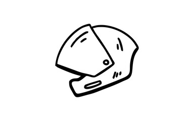 Fototapeta premium HELM Doodle art illustration with black and white style.