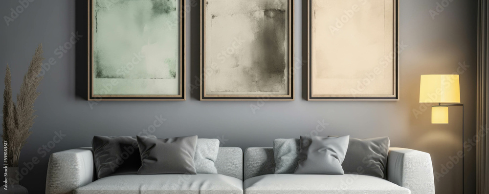 Poster two colors two tones one perfect frame a minimalist masterpiece.. ai generation. generative ai
