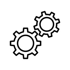 Setting icon vector. Simple cog sign illustration on white background 