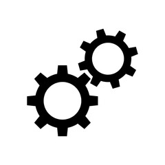 Setting icon vector. Simple cog sign illustration on white background..eps
