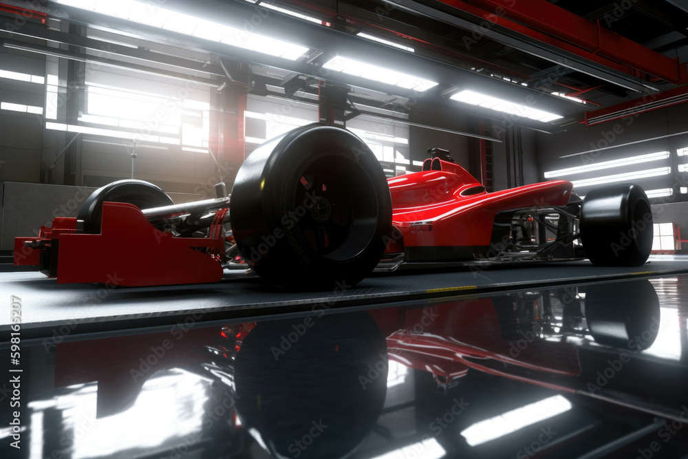 Poster a race car driver reads the pit board during a pit stop. speed drive concept. ai generation. generat