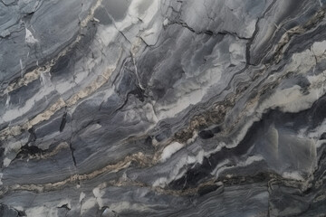 Polished dark grey granit or marble surface. AI generative stone texture background