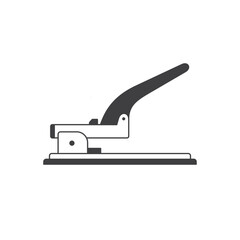 illustration of a stapler, a tool for holding together a number of papers.