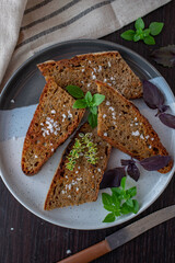 Tasty and delicious brown bread fresh and healthy food meal lunch dinner breakfast slices