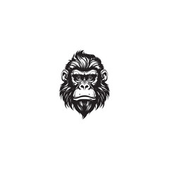 front face of gorilla logo vector