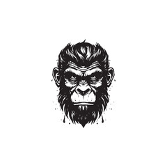 front face of gorilla logo vector