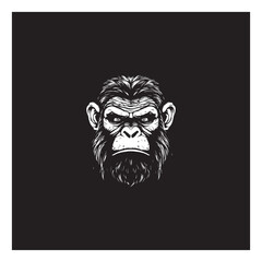 front face of gorilla logo vector