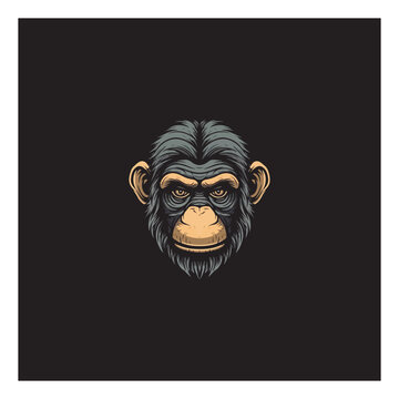 front face of gorilla logo vector