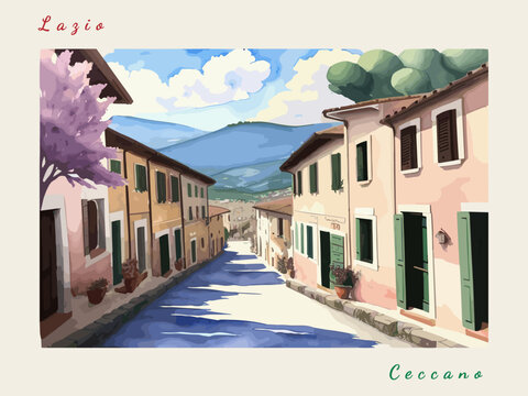 Ceccano: Italian vintage postcard with the name of the Italian city and an illustration
